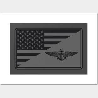 US Naval Aviator Pilot Wings Patch (subdued) Posters and Art